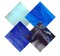 Wissmach 4 Sheet Mixed Color Variety Stained Glass Pack, Blue
